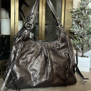 Coach Y2K metallic chrome faux snake skin shoulder bag great condition